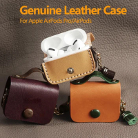 Genuine Leather Case for AirPods Pro Luxury Real Skin for Apple AirPods Pro Cover Bluetooth Earphone Accessory Handmade