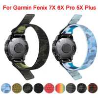 For Garmin Fenix 7X 6X Pro 5X Plus Nylon Strap Fenix 3 3HR Enduro 2 Quick Release Nylon Replacement Bands Smart Watch Bracelet