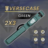 VerseCase Tas Stick Billiard 2x3 Cue Case Billiard 2 Butt 3 Shaft Hard Case 5 lubang Sekat Kain Gree