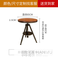 工業風鐵藝實木餐桌椅組合咖啡廳奶茶店清吧酒吧可升降小圓桌