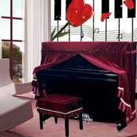 意大利加厚絲絨鋼琴罩全罩布藝高檔琴套防塵凳罩歐式簡約現代包郵 夢露日記