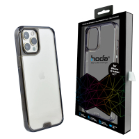 【hoda】iPhone 12 Pro Max 6.7吋 晶石鋼化玻璃軍規防摔保護殼(透黑)