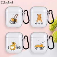 Cute Dog Corgi Earphones Headphone Protected Cases Cover for Apple Airpods Pro 1 2 Soft Silicone Bluetooth Wireless Headset Case