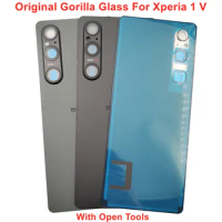 Gorilla Glass For Sony Xperia 1 V 100% Original Hard Battery Cover Rear Lid Back Door Housing Case + Camera Lens + Adhesive Glue