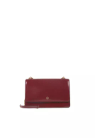 TORY BURCH Tory Burch Emerson Patent Flap Shoulder Bag In Royal Burgundy 163080