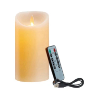 2X LED Candles, Flickering Flameless Candles, Rechargeable Candle, Real Wax Candles With Remote Control,12.5Cm A