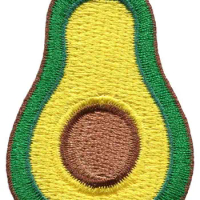 Hot! Sliced avocado fruit vegan superfood embroidered applique iron on patch (≈ 4.5 * 6.7 cm)
