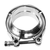 Car 304 Stainless Steel V Band Clamp Turbo Exhaust Pipe Vband Clamp With Male Female Flange V Clamp Kits 3.25" 3.5" 3.75" 4"