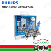 【Philips 飛利浦】頭燈 藍鑽之光 5000K H4(車麗屋)