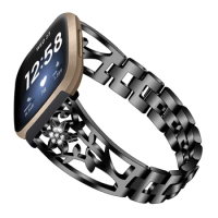For Fitbit Sense / Sense 2 smart band Stainless Steel Women Men Diamond bracelet strap watchband for fitbit versa 3 versa 4
