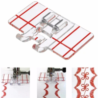 Plastic Clear Parallel Stitch tool Foot Presser Border Guide Foot Domestic Sewing Machine accessories for Brother/Singer/Janome