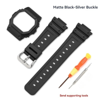 For G-shock Casio Small Square DW5600 DW-5600 GW-B5600 DW5610 GW-M5610 Resin Watch Strap + Case Fros
