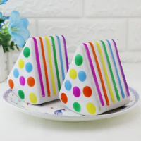rainbow cake slice squishy Slow Rising Cream Scented Decompression Cure Toy squish toys for kid child