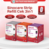 [STRIP EXPIRED  LAMA] Sinocare Refill Strip Alat Cek 3in1 M101 Tanpa Coding Gula Darah, Kolesterol, 
