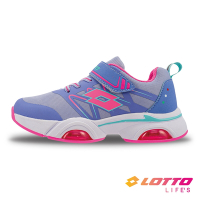 【LOTTO 義大利】童鞋 D AIR 輕量雙氣墊跑鞋(粉紫-LT2AKR6317)
