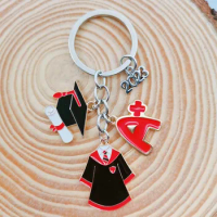2023 -2024Graduation Gown Cap KeyChain Ring Student Women Jewelry Personalized Accessories Fashion Pendant Gifts Forever