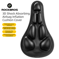 ROCKBROS Bike Air Seat Cushion Inflatable Bicycle Saddle Cover MTB Road Cycling Shockproof Soft Seat Covers Bike Accessories