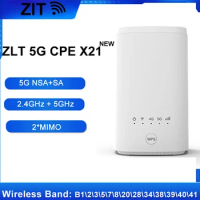 ZLT X21 5G CPE Indoor Router Sub 6GHz NSA+SA Mesh Wifi Repeater Extender Wireless Router With SIM Ca