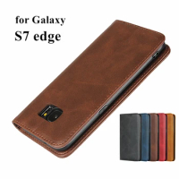 Leather case For Samsung Galaxy S7 edge G9350 G935F Flip case card holder Holster Magnetic attraction Cover Case Wallet Case
