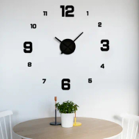 Mirror DIY Wall Clock Watch 3D Wall Stickers Large Decorative Quartz Clocks Acrylic Modern Design Home Living Room Stickers