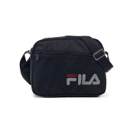FILA 簡約低調網格橫式側肩包-黑色 BMY-1201-BK