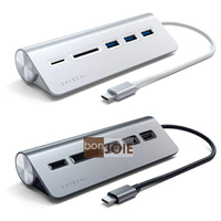 ::bonJOIE:: 美國進口 Satechi Type-C Aluminum USB 3.0 Hub &amp; Card Reader 鋁合金材質 集線器 (含 SD / Micro SD 讀卡器)(盒裝) 讀卡