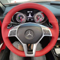 DIY Hand-Stitched Leather Car Steering Wheel Cover for Mercedes-Benz B180 GLK C-Class A-Class E-Class GLA Auto Accessories