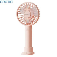 MJ Kipas Angin Mini GROTIC - Desain Portabel, 3 Kecepatan, Baterai Rechargeable Murah Pink - M1