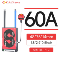Daly SMART BMS LI-ION 14S 48V 60A BMS พร้อมบลูทูธและแอป NTC สำหรับแบตเตอรี่ NCM ของจักรยานไฟฟ้า
