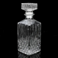 800ml Diamond Glass Bottle Pourer Vintage Glass Liquor Whiskey Crystal Bottle Drink Decanter Carafe Bar Wine Bottle Pourer