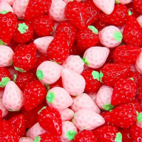Boxi10/20pcs/Pack Charms For Fluffy Cloud Clear Slime Fruit Additives Supplies Pretend Strawberry DIY Craft Filler