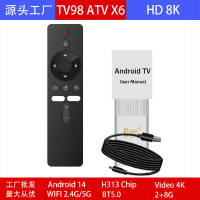 Kotak Set-Baju, TV98 ATV X6 Mini, Android14, RAM 8K, H313, Alat Jauh Suara, Kotak TV Pintar