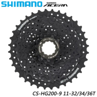 SHIMANO CS-HG200-9 9 Speed Cassette Sprocket for Mountain Road Bike 11-32T/34T/36T Freewheel MTB Flywheel Original Bicycle Part