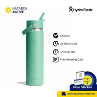 Hydro Flask Tumbler 24oz Wide Mouth Flex Straw Cap - Mermaid Green