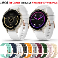 18mm Watch Band For Garmin Vivoactive 4S Venu 3S 2S Strap Vivomove 3S Forerunner 255S 265S Wristband Silicone Bracelet Watchband
