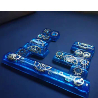 Mechanical Gear Resin Spacebar Keycaps For Cherry Mx Switch Mechanical Keyboard OEM Profile Black Blue Customized Handmade Caps