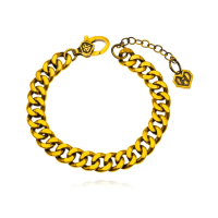 【金喜飛來】買一送金珠 黃金手鍊環環時尚黑金工藝(2.95錢±0.02)