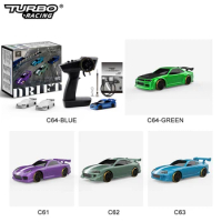 TURBO Racing 1:76 Flat Drift Car C75 C61 C62 C63 C64 C74 Full Scale Mini Remote Control Car Rc Simulation Desktop RTR
