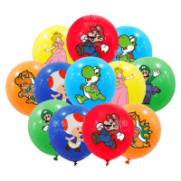 Super Mario Themed Balloon Set Children's Birthday Party Balloon Decoration Super Mario Anime Peripheral Latex Balloon Toy Gift
