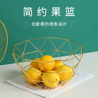 鐵藝水果籃廚房蔬菜置物架收納筐創意現代多功能網紅水果盤菜籃子