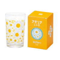 【ADERIA】日式玻璃水杯 200ml 1入 黃菊款 昭和復古系列(玻璃杯 水杯 飲料杯)
