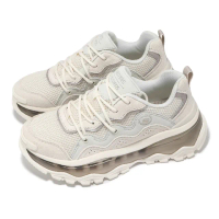 【SKECHERS】休閒鞋 Uno Chaos 女鞋 米白 灰 氣墊 緩衝 厚底 拼接 麂皮(177935-WHT)