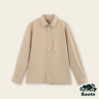 Roots男裝-都會探索系列 環保材質彈性長袖襯衫-沙灘棕