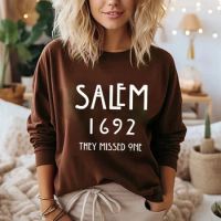 salem 1692 they missed one Sweatshirt Funny Witch Salem pullovers Women fashion cotton casual vintage Top