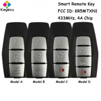KEYECU Smart Remote Control Car Key With 2 3 4 Buttons 433MHz 4A Chip for Mitsubishi Outlander 2021 2022 2023 Fob KR5MTXN1