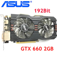 ASUS Video Card GTX 660 2GB 192Bit GDDR5 Graphics Cards for nVIDIA Geforce GTX660 Used VGA Cards stronger than GTX 750 Ti