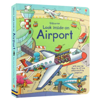 Usborne English children's 3D Picture flip LOOK inside an Airport kids baby educational book