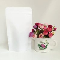 5.5''x7.9'' (14x20cm) 30Pcs/Lot Stand Up Ziplock White Kraft Paper Packing Doypack Pouches for Food Coffee Storage Zip Lock Bag