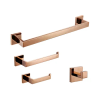 Bathroom Hardware Accessories Set Rose Gold Wall-mounted Stainless Steel Clothes Hook Toilet Paper Holder Towel Bar