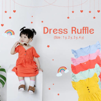 READY BANDUNG MOONSCARE MOONS CARE Dress Ruffle baju daster Kaos Bayi Anak bahan lembut gaun polos r